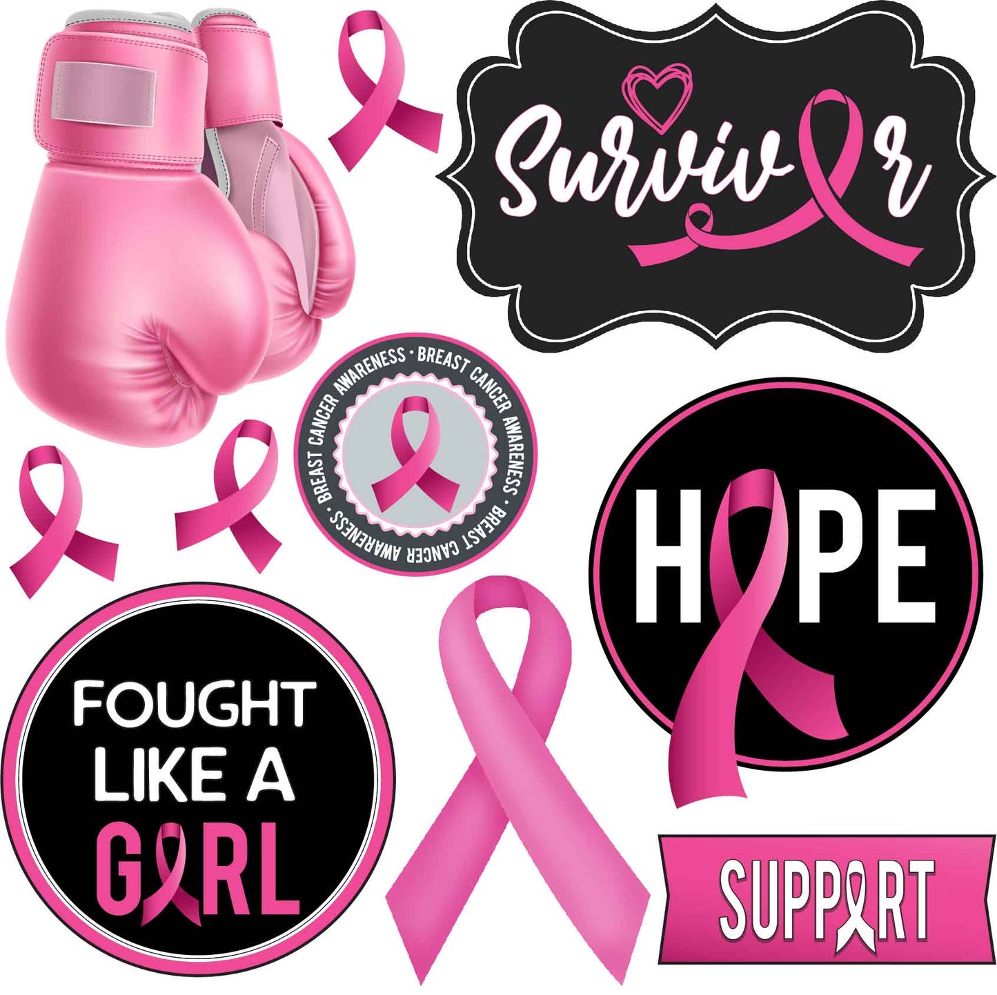 Breast Cancer Survivor Pink Half Sheet Misc. (Must Purchase 2 Half sheets - You Can Mix & Match)