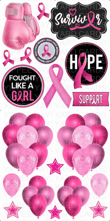 Breast Cancer Survivor and Breast Cancer Balloons Combo Sheet