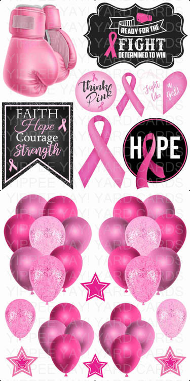 Breast Cancer and Breast Cancer Balloons Combo Sheet