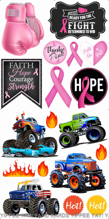 Breast Cancer and Monster Trucks 2 Combo Sheet