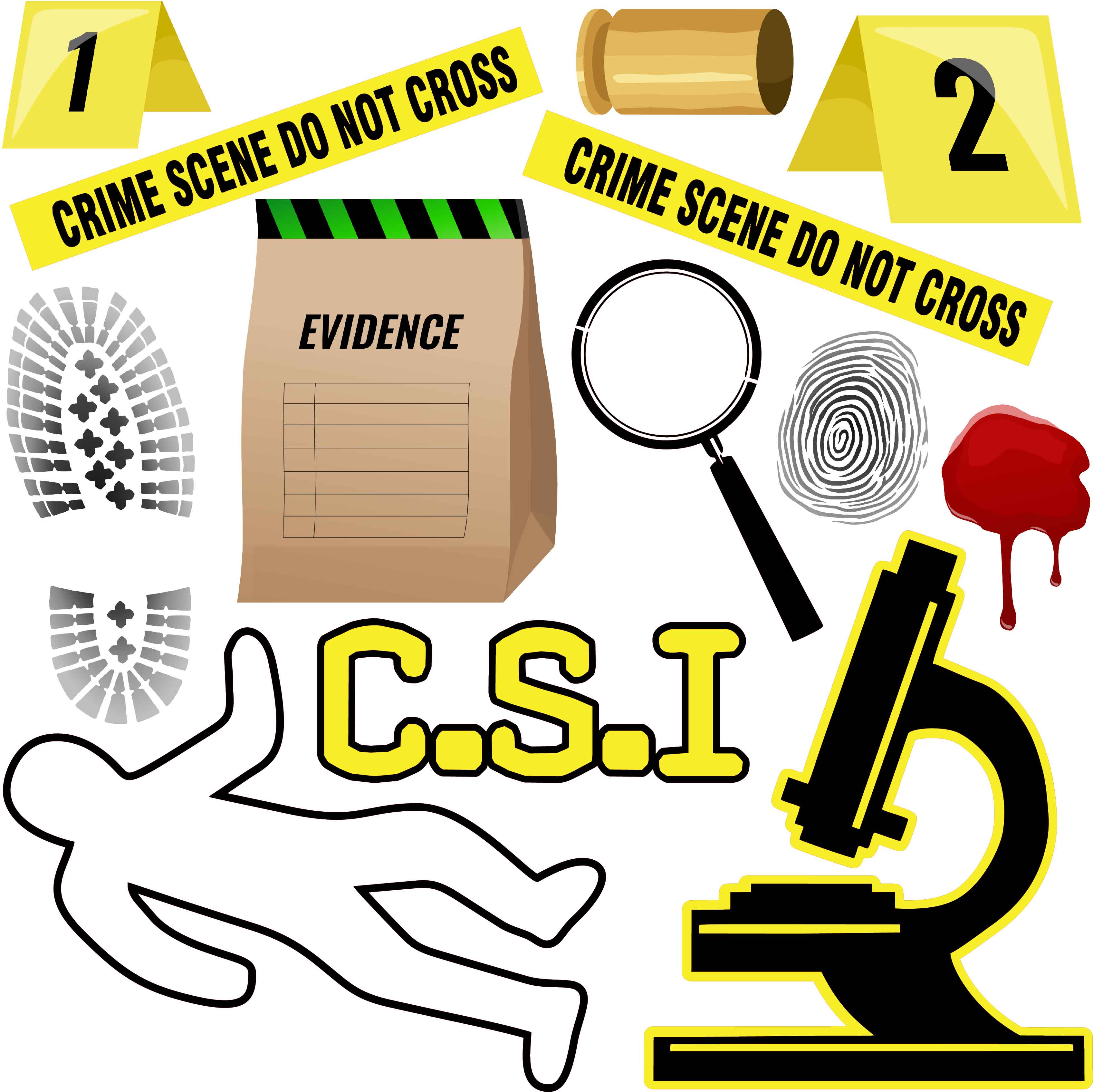 CSI Crime Scene Investigator Half Sheet Misc. – Yippee Yay! Yard Cards
