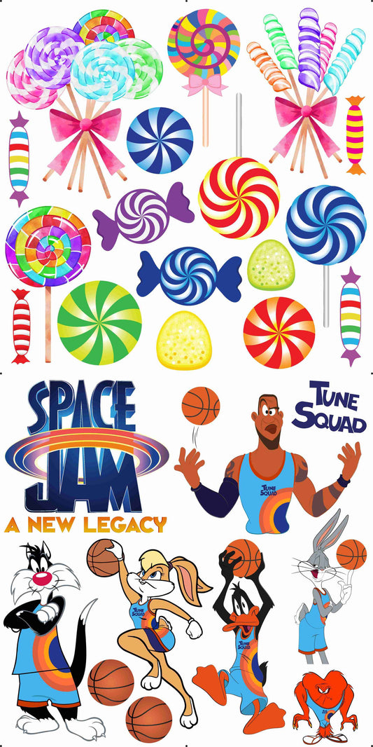 Candy Land and Space Jam Combo Sheet