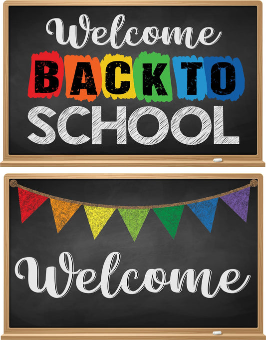 School - Back to School - Welcome Back Chalk Board x 2 - Half Sheet Misc. (Must Purchase 2 Half sheets - You Can Mix & Match)