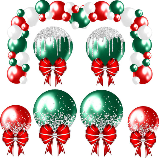 Christmas Balloons and Arch Set 2 Half Sheet  (Must Purchase 2 Half sheets - You Can Mix & Match)