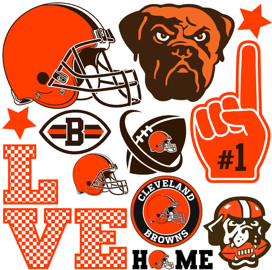 Cleveland Browns Football Set 1 Half Sheet Misc. (Must Purchase 2 Half sheets - You Can Mix & Match)