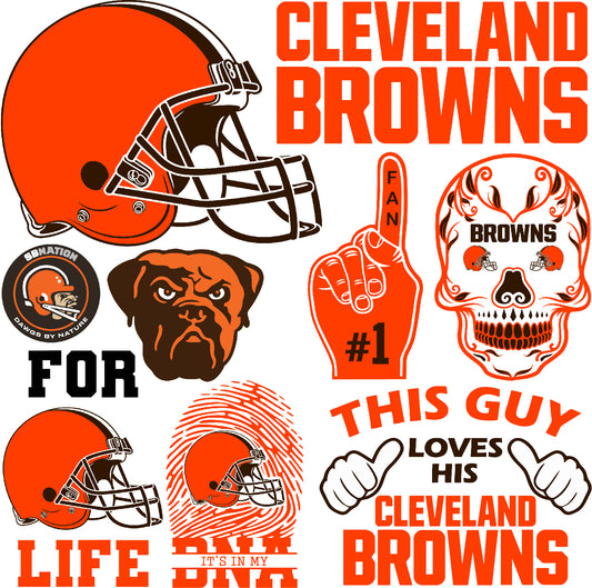 Cleveland Browns Football Set 2 Half Sheet Misc. (Must Purchase 2 Half sheets - You Can Mix & Match)