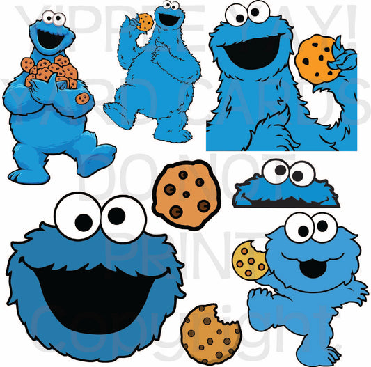 Cookie Monster Half Sheet Misc. (Must Purchase 2 Half sheets - You Can Mix & Match)