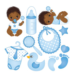 Cute Baby Boy Blue Half Sheet Misc. (Must Purchase 2 Half sheets - You Can Mix & Match)