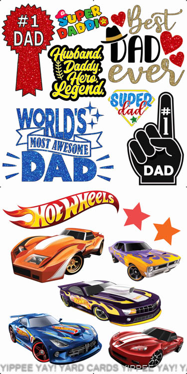 Dad Sayings and Hotwheels Combo Sheet