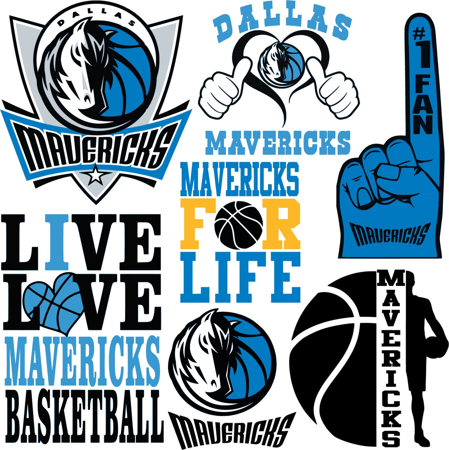 Dallas Mavericks Basketball Half Sheet Misc. (Must Purchase 2 Half sheets - You Can Mix & Match)
