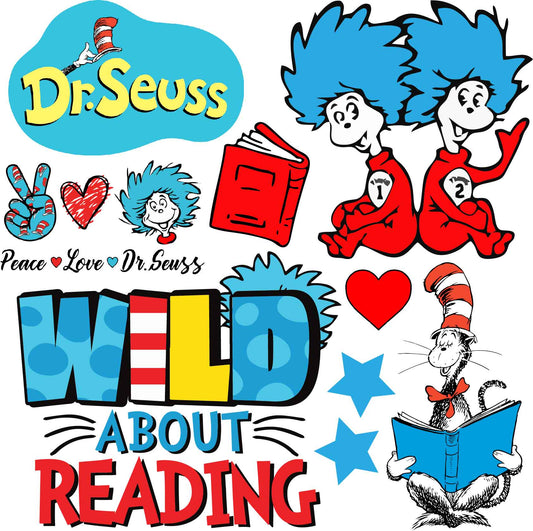 Dr. Seuss - Reading - Set 2 Theme Half Sheet Misc. (Must Purchase 2 Half sheets - You Can Mix & Match)
