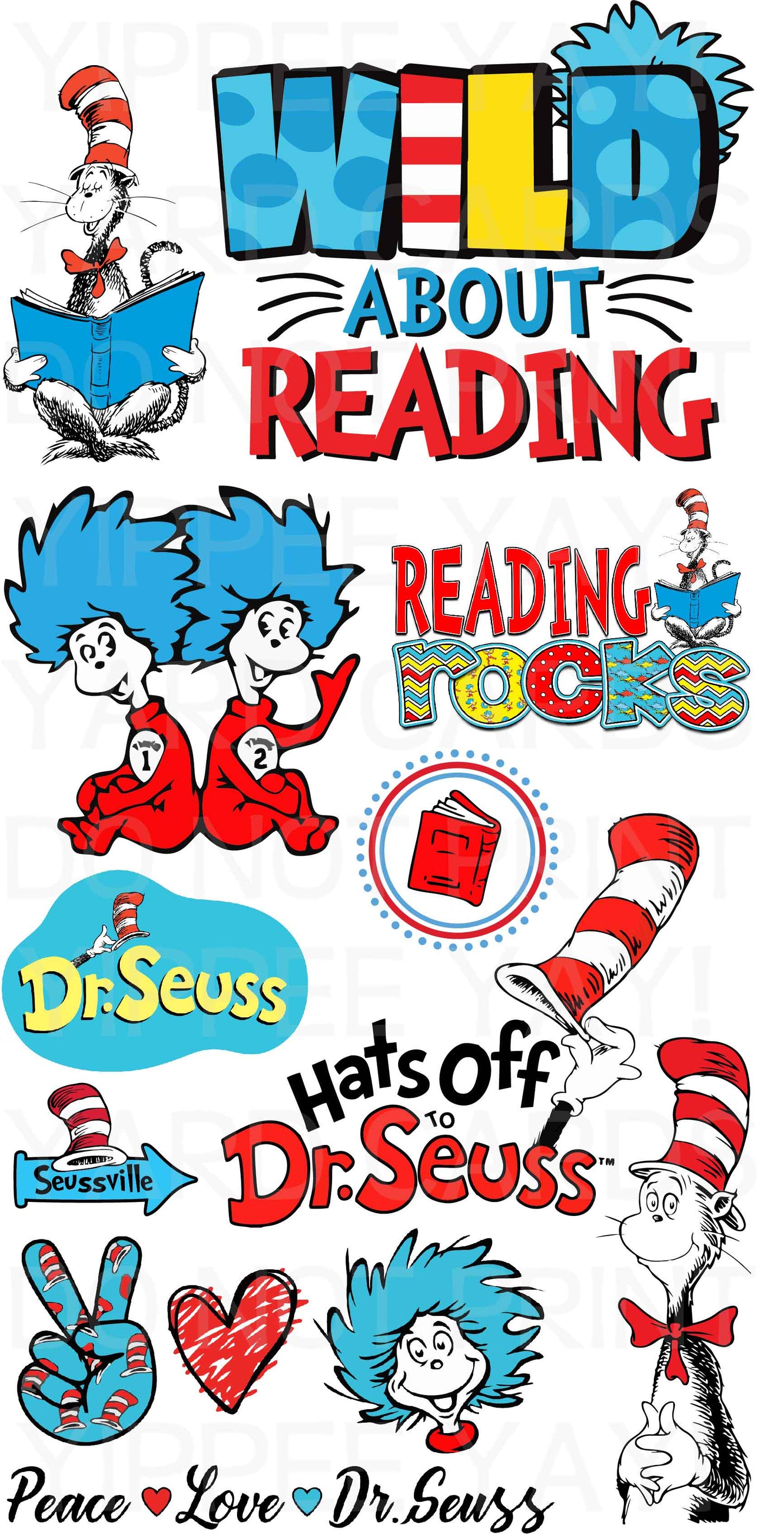 Dr. Seuss - Reading - Set 3 Full Sheet