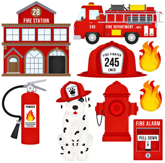 Firefighter Fire Half Sheet Misc. (Must Purchase 2 Half sheets - You Can Mix & Match)