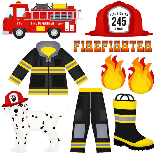 Firefighter Set 2 Fire Half Sheet Misc. (Must Purchase 2 Half sheets - You Can Mix & Match)