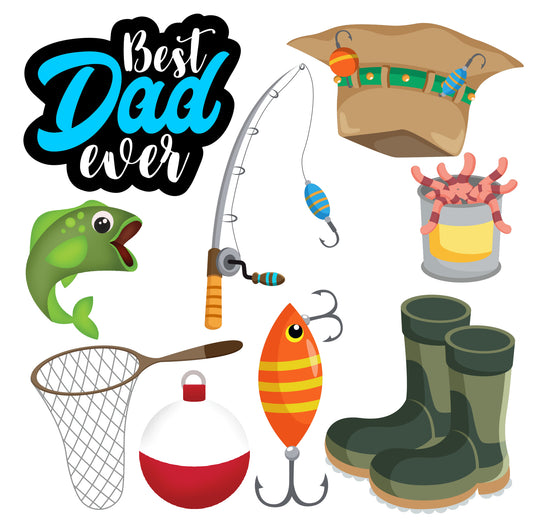 Fishing Dad Half Sheet Misc. (Must Purchase 2 Half sheets - You Can Mix & Match)