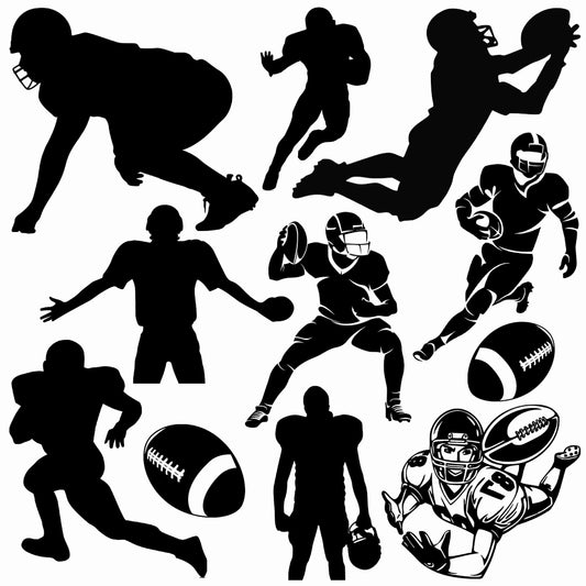 Football Silhouettes Half Sheet Half Sheet Misc. (Must Purchase 2 Half sheets - You Can Mix & Match)