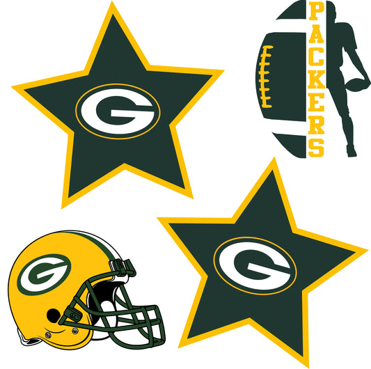 Green Bay Packers 3 Half Sheet Misc. (Must Purchase 2 Half sheets - You Can Mix & Match)