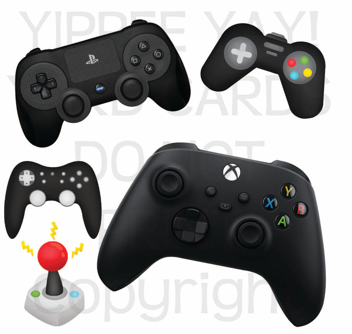 Game Controllers Half Sheet Misc. (Must Purchase 2 Half sheets - You C ...
