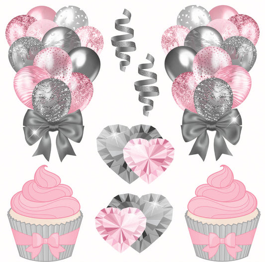 Pink and Gray Half Sheet (Must Purchase 2 Half sheets - You Can Mix & Match)