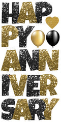 Happy Anniversary Black and Gold