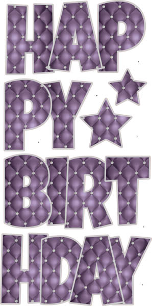 Happy Birthday 6 pc Ez Set Light Purple JEWELS