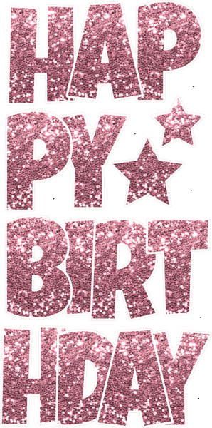 Happy Birthday 6 pc Ez Set CHUNKY GLITTER Pink