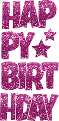 Happy Birthday 6 pc Ez Set CHUNKY GLITTER Fuchsia