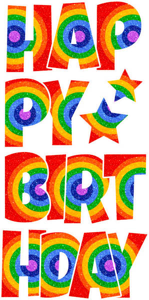 Happy Birthday 6 pc Ez Set Circles Rainbow