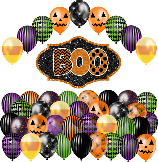 Halloween Balloons Skirts, Sign, and Arch Set 2 Half Sheet Misc. (Must Purchase 2 Half sheets - You Can Mix & Match)