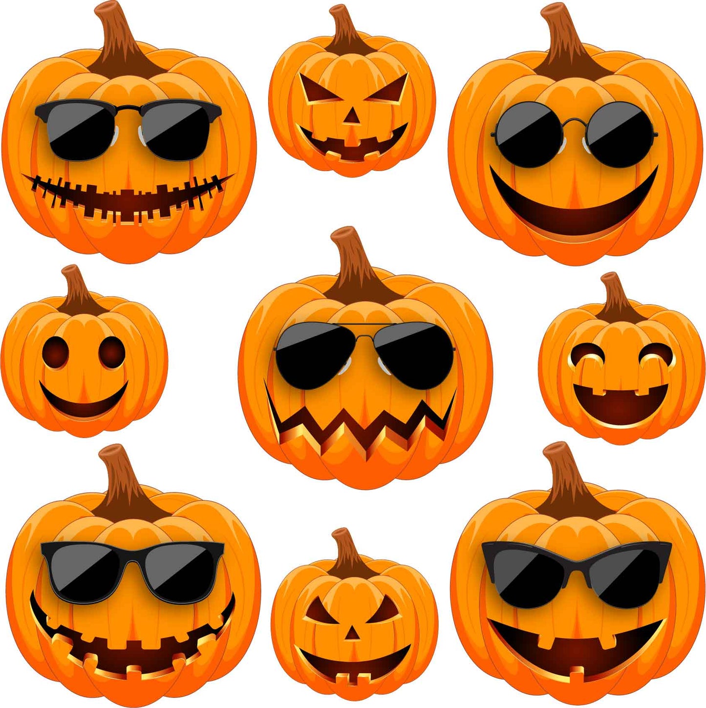 Halloween Cool Pumpkins Set 5 Half Sheet Misc. (Must Purchase 2 Half sheets - You Can Mix & Match)