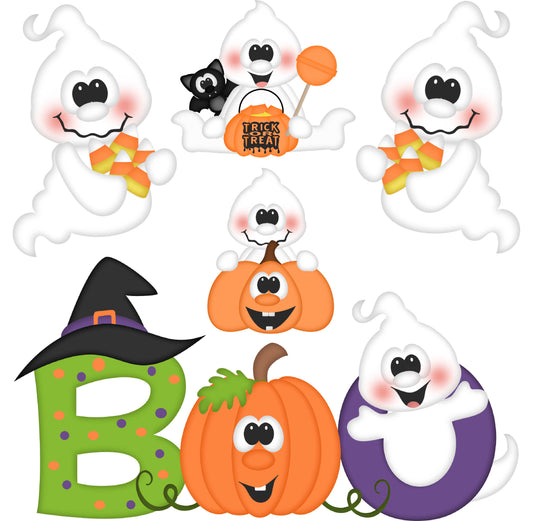 Halloween Set 4 Half Sheet Misc. (Must Purchase 2 Half sheets - You Can Mix & Match)