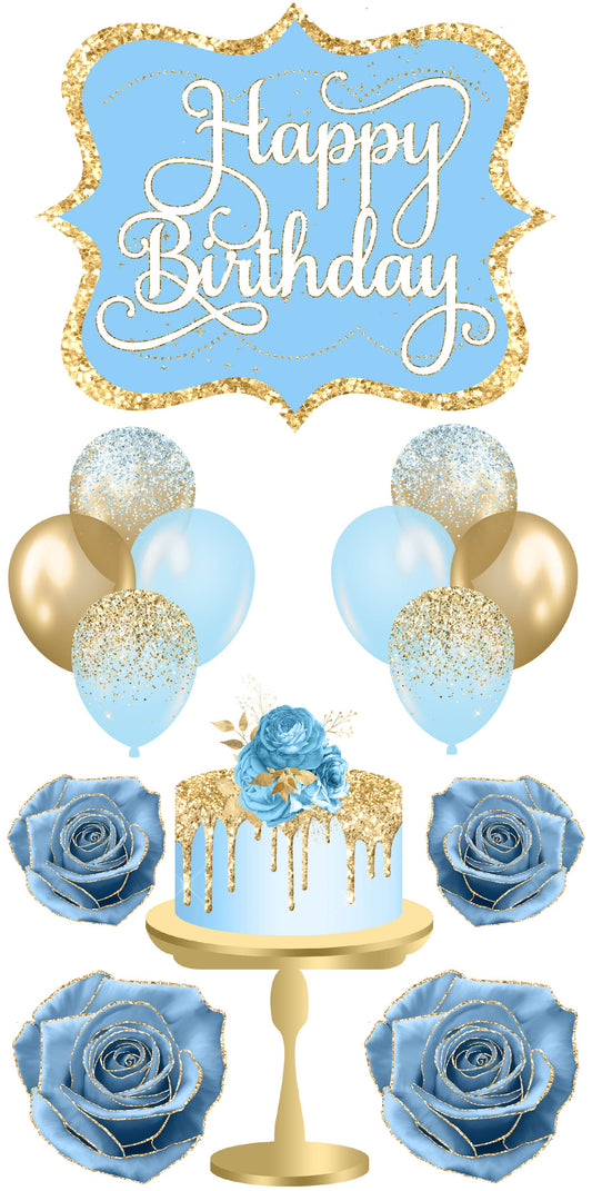 Happy Birthday Blue and Gold Set