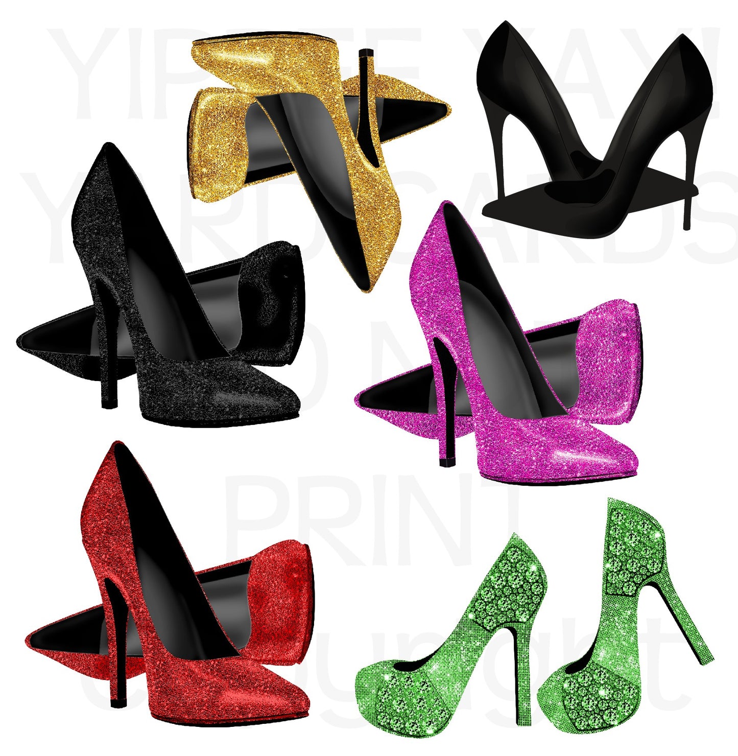 High Heels - Shoes Half Sheet Misc. (Must Purchase 2 Half sheets - You Can Mix & Match)