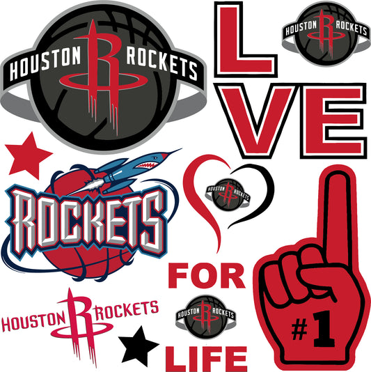 Houston Rockets Basketball Half Sheet Misc. (Must Purchase 2 Half sheets - You Can Mix & Match)