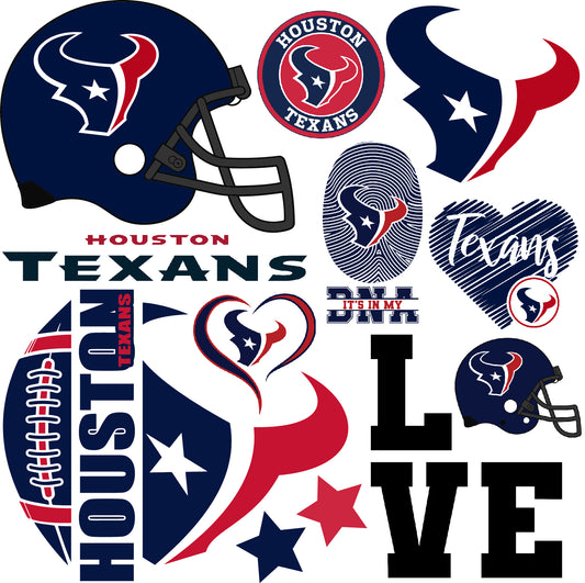 Houston Texans Football Half Sheet Misc. (Must Purchase 2 Half sheets - You Can Mix & Match)