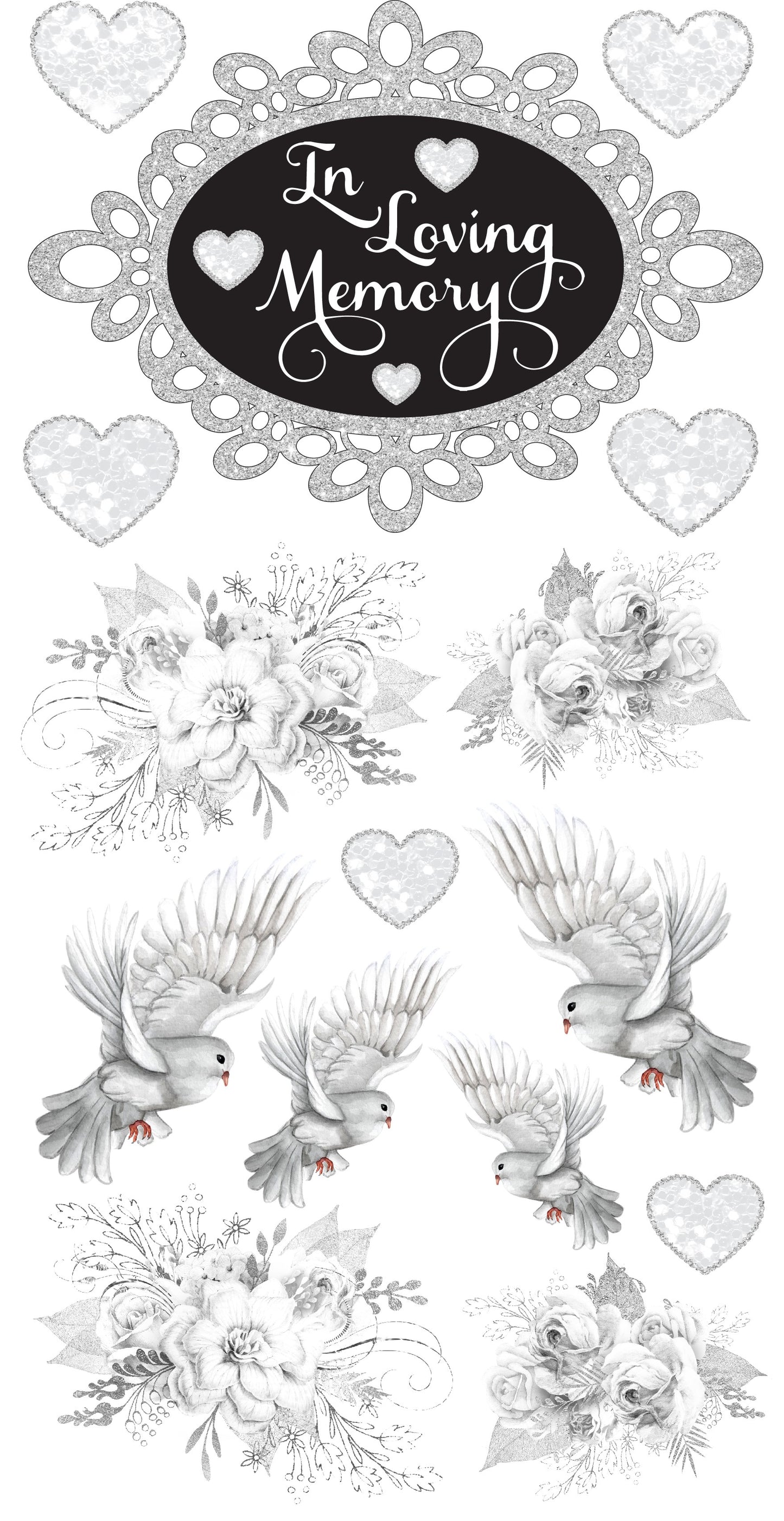 In Loving Memory - White Silver Doves