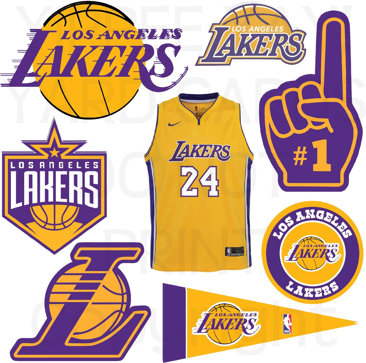 Los Angeles Lakers Basketball Half Sheet Misc. (Must Purchase 2 Half sheets - You Can Mix & Match)