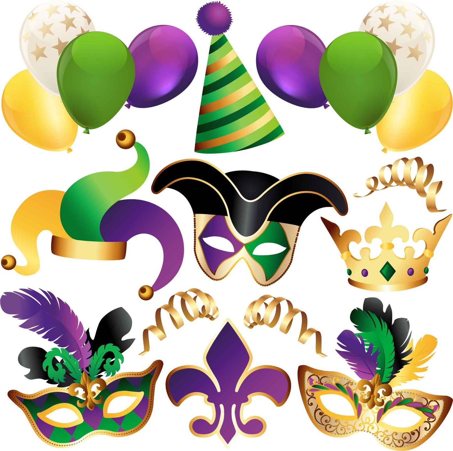 Mardi Gras Half Sheet Misc. (Must Purchase 2 Half sheets - You Can Mix & Match)
