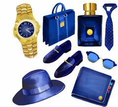 Mens Gentleman Blue Fashion Half Sheet Misc. (Must Purchase 2 Half sheets - You Can Mix & Match)