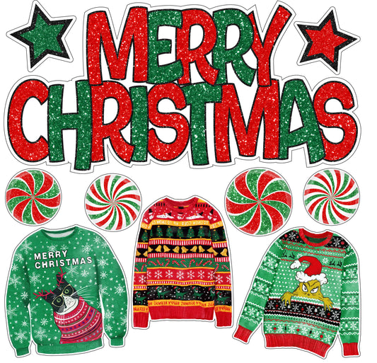 Merry Christmas Ugly Sweaters Half Sheet