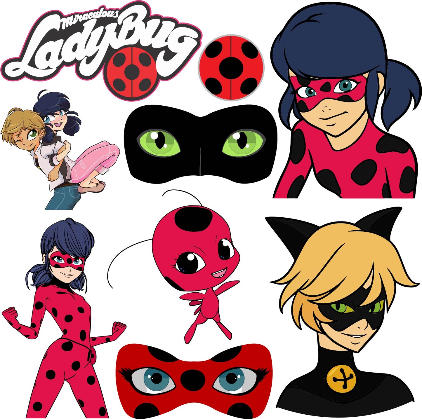 Miraculous Ladybug Half Sheet Misc. (Must Purchase 2 Half sheets - You Can Mix & Match)