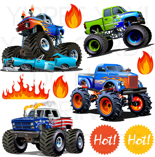 Monster Trucks 2 Half Sheet Misc. (Must Purchase 2 Half sheets - You Can Mix & Match)