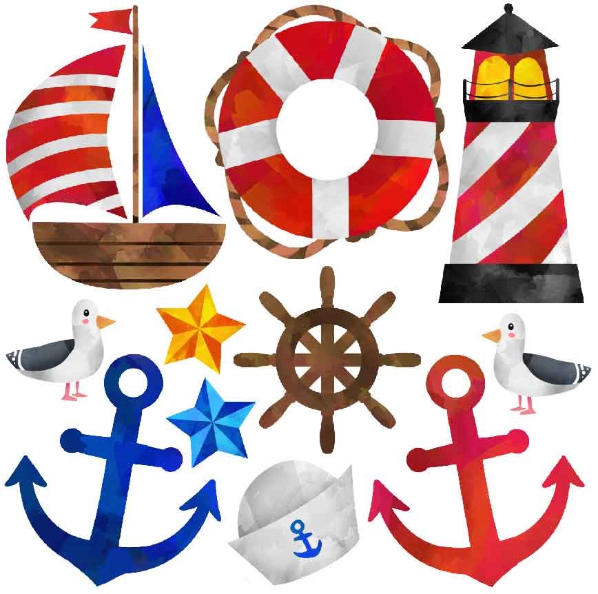 Nautical Half Sheet Misc. (Must Purchase 2 Half sheets - You Can Mix & Match)