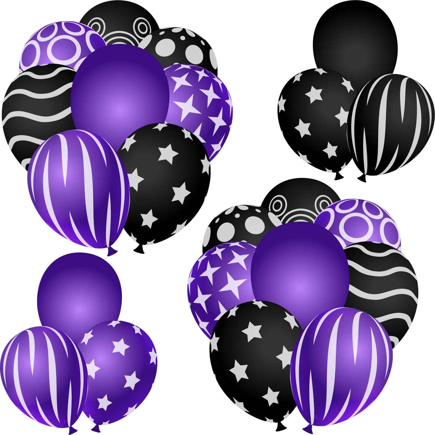 Purple and Black Balloons Half Sheet Misc.