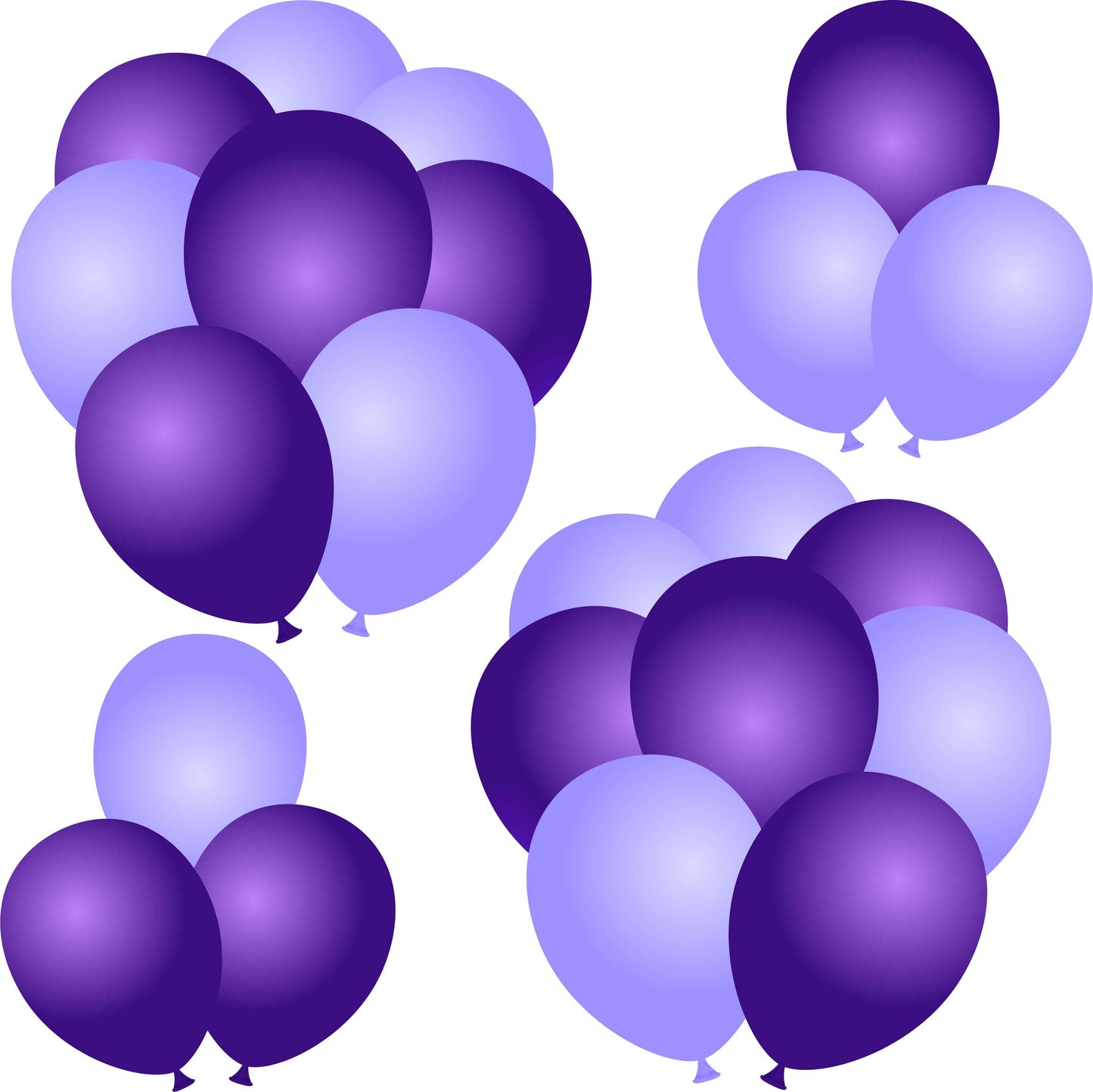 Solid Dark and Light Purple Balloons Half Sheet Misc.