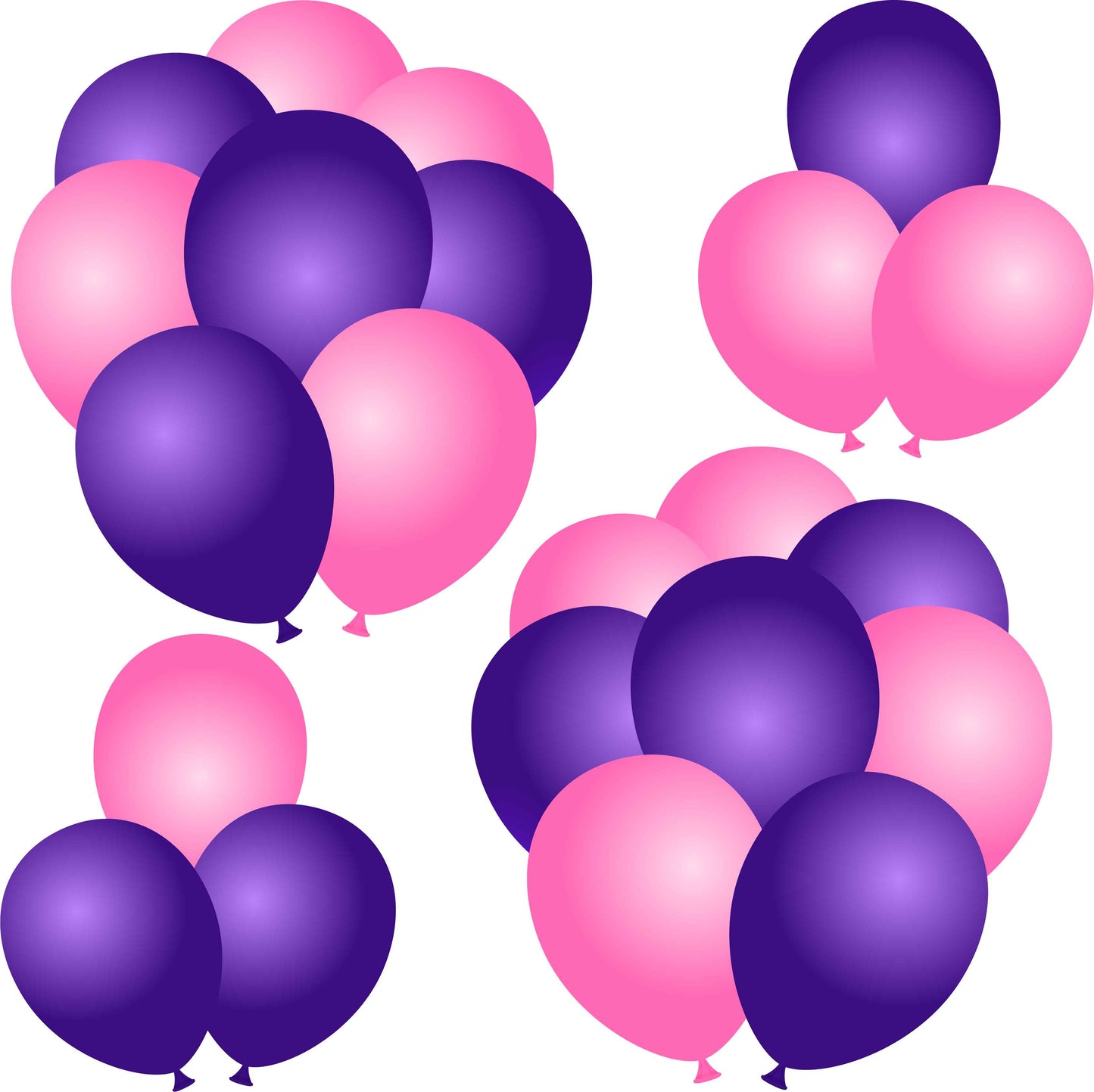 Solid Pink and Purple Balloons Half Sheet Misc.