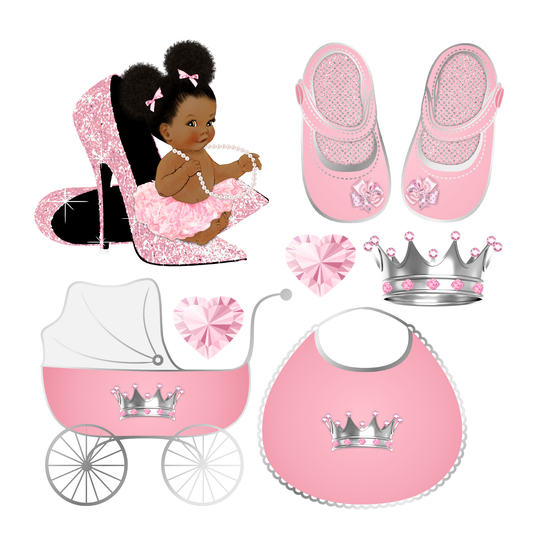 Pink Baby Girl Set 1 Half Sheet Misc. (Must Purchase 2 Half sheets - You Can Mix & Match)