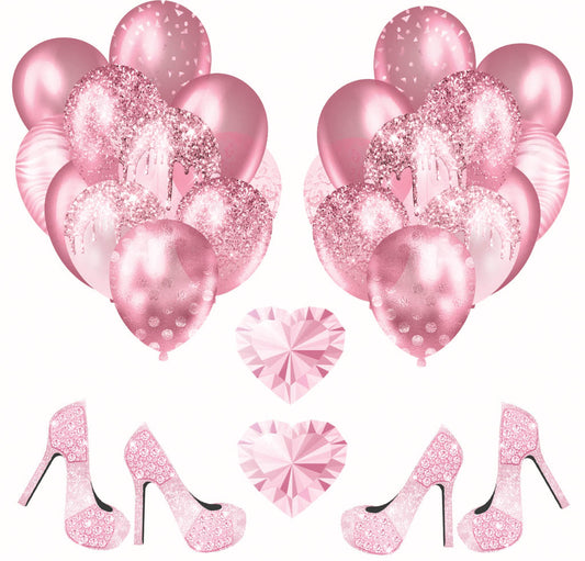 Pink Balloons 2 Half Sheet  (Must Purchase 2 Half sheets - You Can Mix & Match)