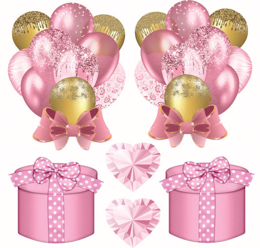 Pink and Gold 2 Half Sheet  (Must Purchase 2 Half sheets - You Can Mix & Match)