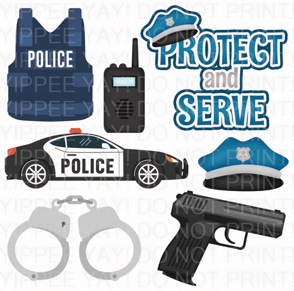 Police Half Sheet Misc. (Must Purchase 2 Half sheets - You Can Mix & Match)